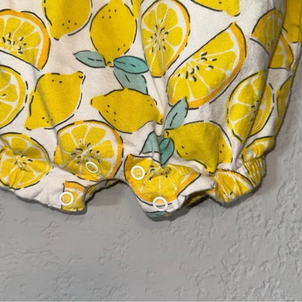 Kid's Carter's Yellow Lemon Print One Piece Bodysuit